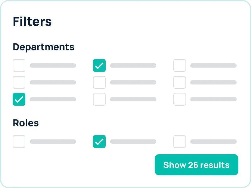 Filter employees by profile attributes