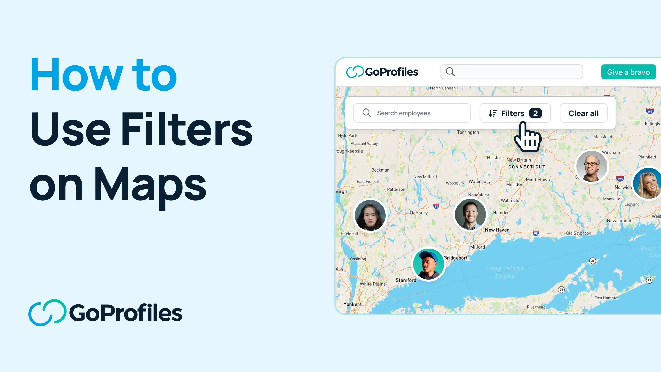 GoProfiles Employee Map: How to Use Filters to Find Coworkers