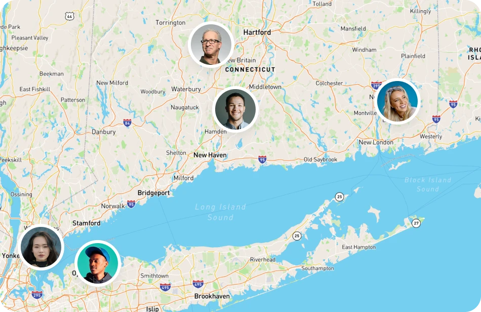 Employee map: see where team members are located